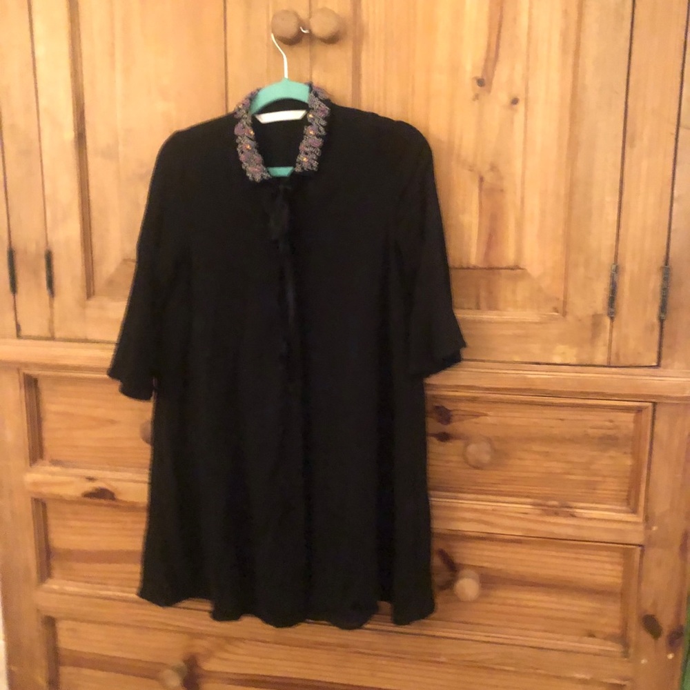 ZARA S black w/ velvet bow tie - Picture 2 of 9